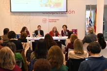 Representantes de la OIT, CEPAL, el Gobierno de Uruguay y AECID durante el lanzamiento del proyecto “Hacia un marco regional de cualificaciones en el área de cuidados”, orientado a fortalecer la profesionalización del sector en América Latina y el Caribe.