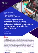 Formación profesional en la respuesta a la crisis y en las estrategias de recuperación y transformación productiva post COVID-19. Nota técnica regional. Panorama Laboral en tiempos de la COVID-19 Tapa de la Nota